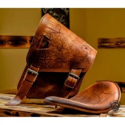 Sitz + Satteltasche Für H-D Softail Electro Vintage Braun