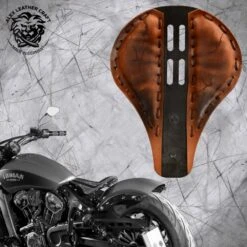 Bobber Solo Sitz Für Indian Scout Ab 2015 4Fourth Lang Electro Vintage Braun Metall