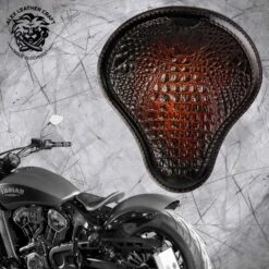 Bobber Solo Sitz Für Indian Scout Ab 2015 Luxus Kroko Schwarz Tan