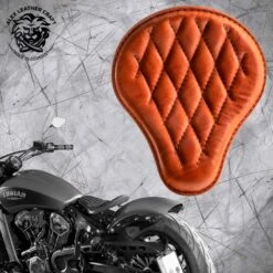 Bobber Solo Sitz Für Indian Scout Ab 2015 Standard Cognac Rautenmuster