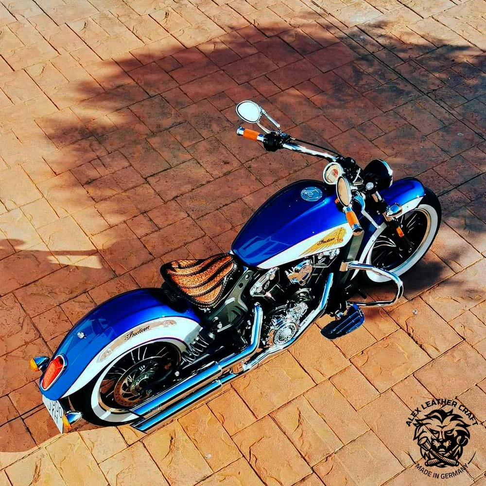 Bobber Solo Sitz Für Indian Scout Ab 2015 Standard Optimus Kroko Vintage Braun 9 Bobber Solo Sitz Für Indian Scout Ab 2015 Standard Optimus Kroko Vintage Braun – Bild 7