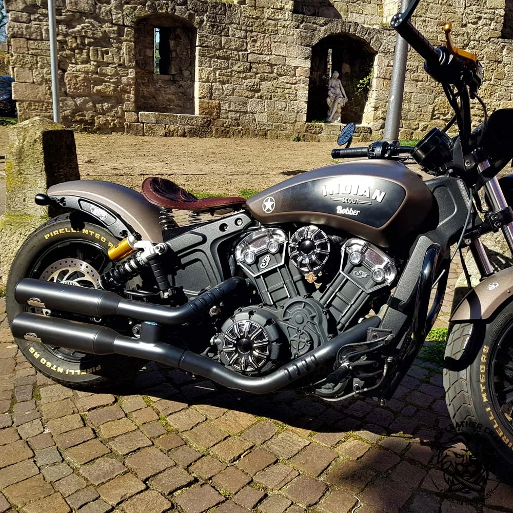 Bobber Solo Sitz Für Indian Scout Ab 2015 Standard Kurz Büffel Braun Rautenmuster 10 Bobber Solo Sitz Für Indian Scout Ab 2015 Standard Kurz Büffel Braun Rautenmuster – Bild 8