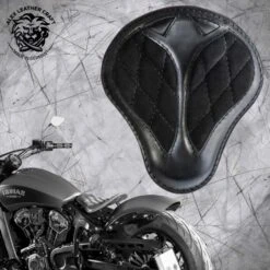 Bobber Solo Sitz Für Indian Scout Ab 2015 Standard Kurz Samt Schwarz Rautenmuster