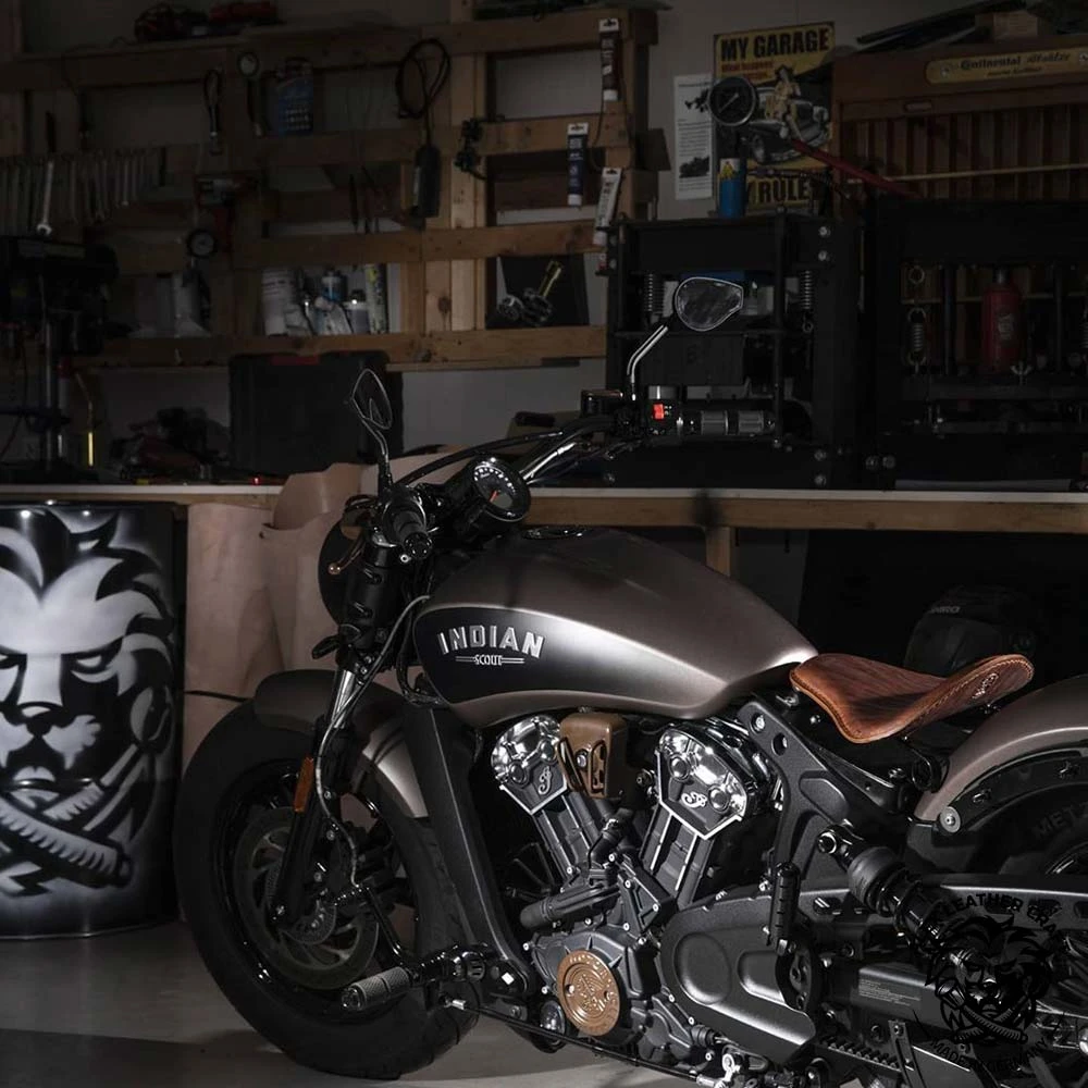 Bobber Solo Sitz Für Indian Scout Ab 2015 Standard Knitter Braun 7 Bobber Solo Sitz Für Indian Scout Ab 2015 Standard Knitter Braun – Bild 5