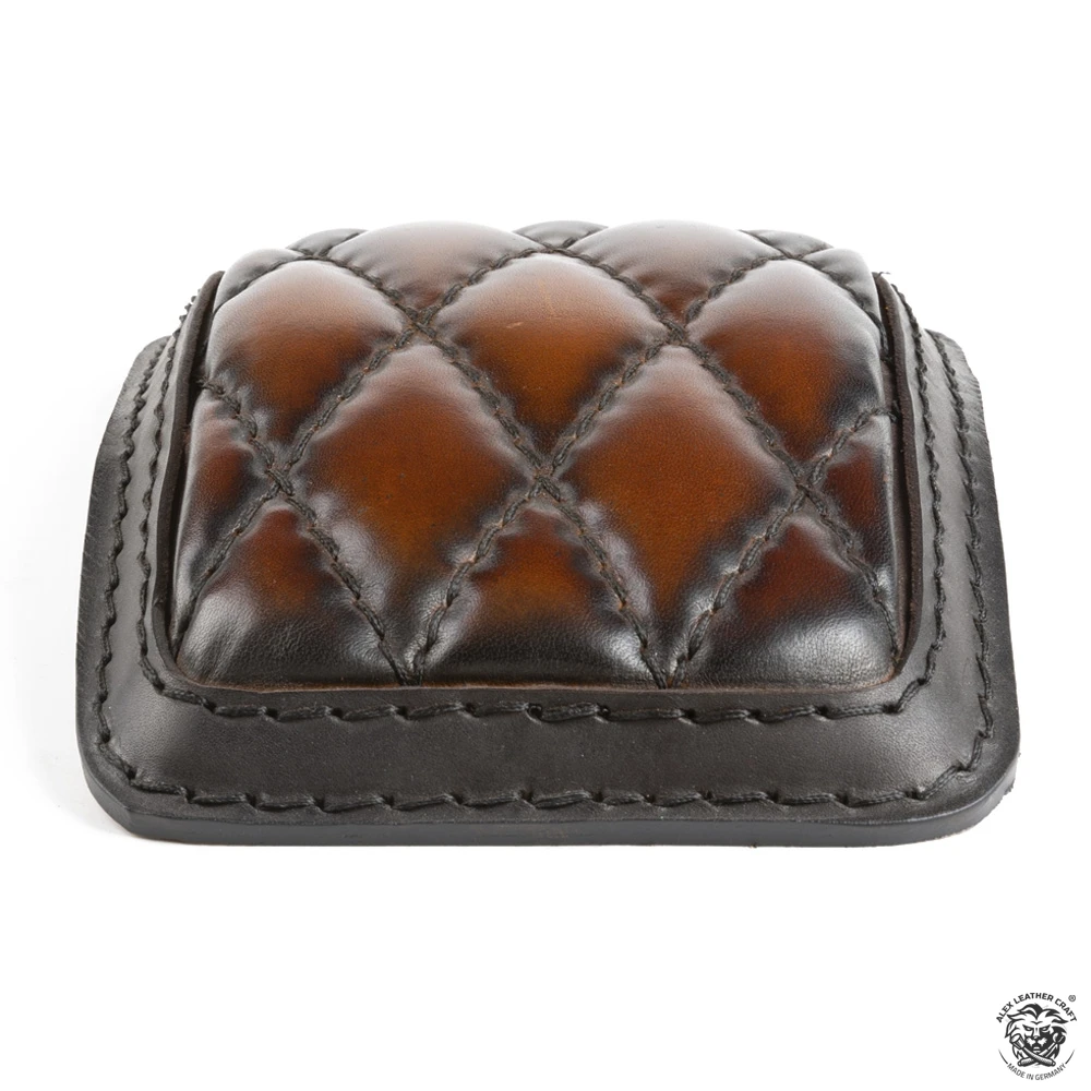 Sozius Sitzpad Luxus Sattel Tan Rautenmuster 4 Sozius Sitzpad Luxus Sattel Tan Rautenmuster – Bild 2