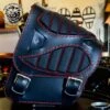 Motorrad Satteltasche Yamaha Drag Star/Wild Star Spider Schwarz Rot V2 -Alex Leather Craft Verkäufe motorcycle saddelbag softail from 2018 spider black hand sewn red 1 1000x1000 7