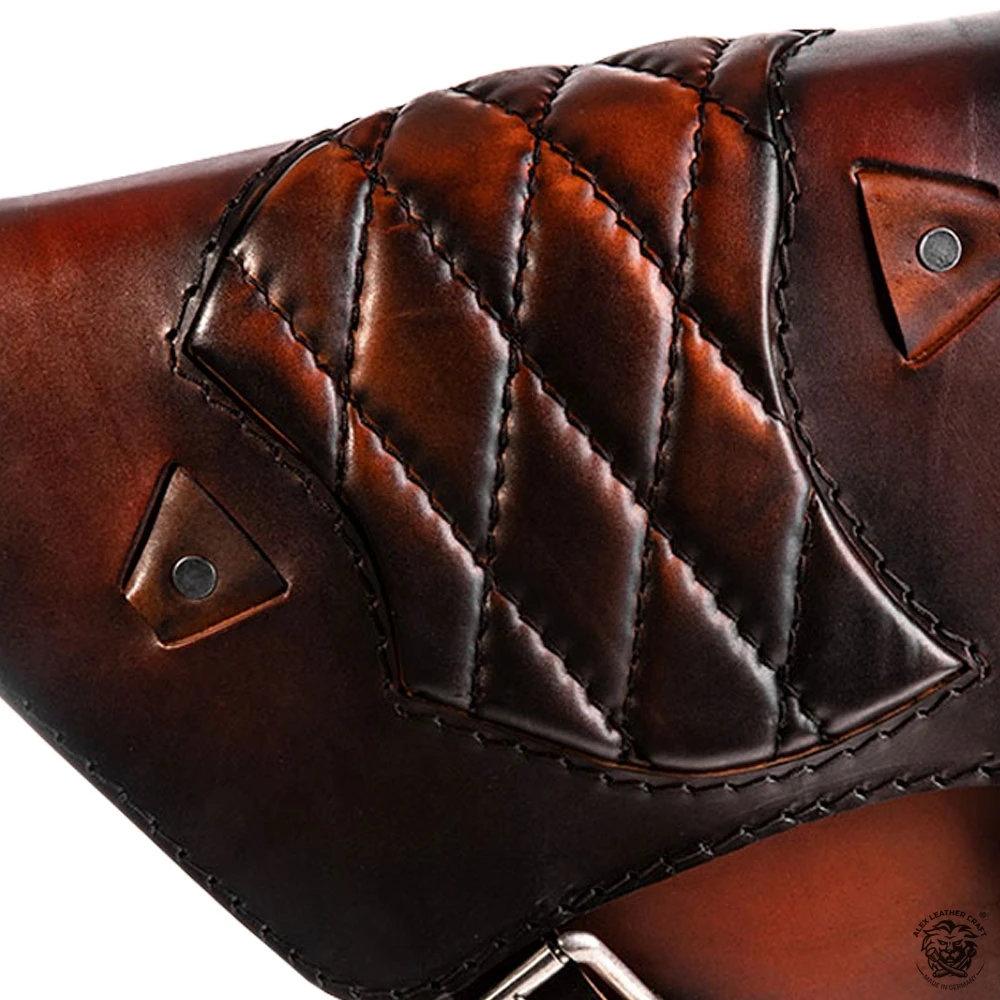 Motorrad Satteltasche Indian Scout Spider Vintage Sattel Tan Rautenmuster 4 Motorrad Satteltasche Indian Scout Spider Vintage Sattel Tan Rautenmuster – Bild 2