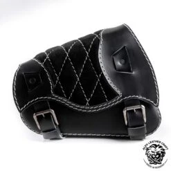 Motorrad Satteltasche Sportster 1988-2020 Glanz Und Samt Schwarz Und Weiß Rautenmuster