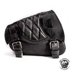 Motorrad Satteltasche Sportster 1988-2020 Vintage Schwarz Rautenmuster