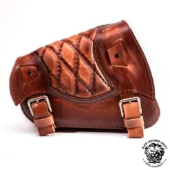 Motorrad Satteltasche Sportster 1988-2020 Vintage Braun Rautenmuster