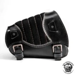 Motorrad Satteltasche Sportster 1988-2020 Glanz Und Samt Schwarz & Beige V2