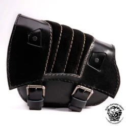 Satteltasche Für Triumph Bonneville Bobber Glanz Und Samt Schwarz & Beige V2