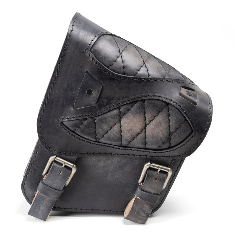 Satteltasche Kawasaki Vulcan VN400/800/900 Spider Vintage Schwarz Rautenmuster 3 Satteltasche Kawasaki Vulcan VN400/800/900 Spider Vintage Schwarz Rautenmuster