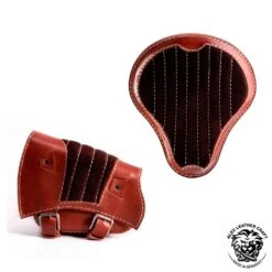 Sitz Und Satteltasche Für Triumph Bonneville Bobber Glanz Und Samt Schwarz & Braun V2