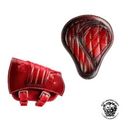 Sitz Und Satteltasche Für Triumph Bonneville Bobber Rot V2