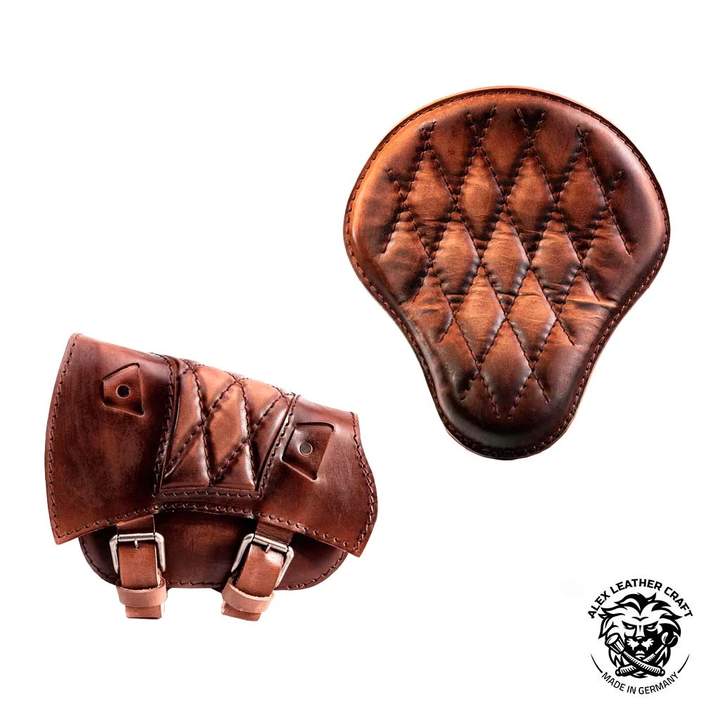 Sitz Und Satteltasche Für Triumph Bonneville Bobber Vintage Braun Rautenmuster 3 Sitz Und Satteltasche Für Triumph Bonneville Bobber Vintage Braun Rautenmuster