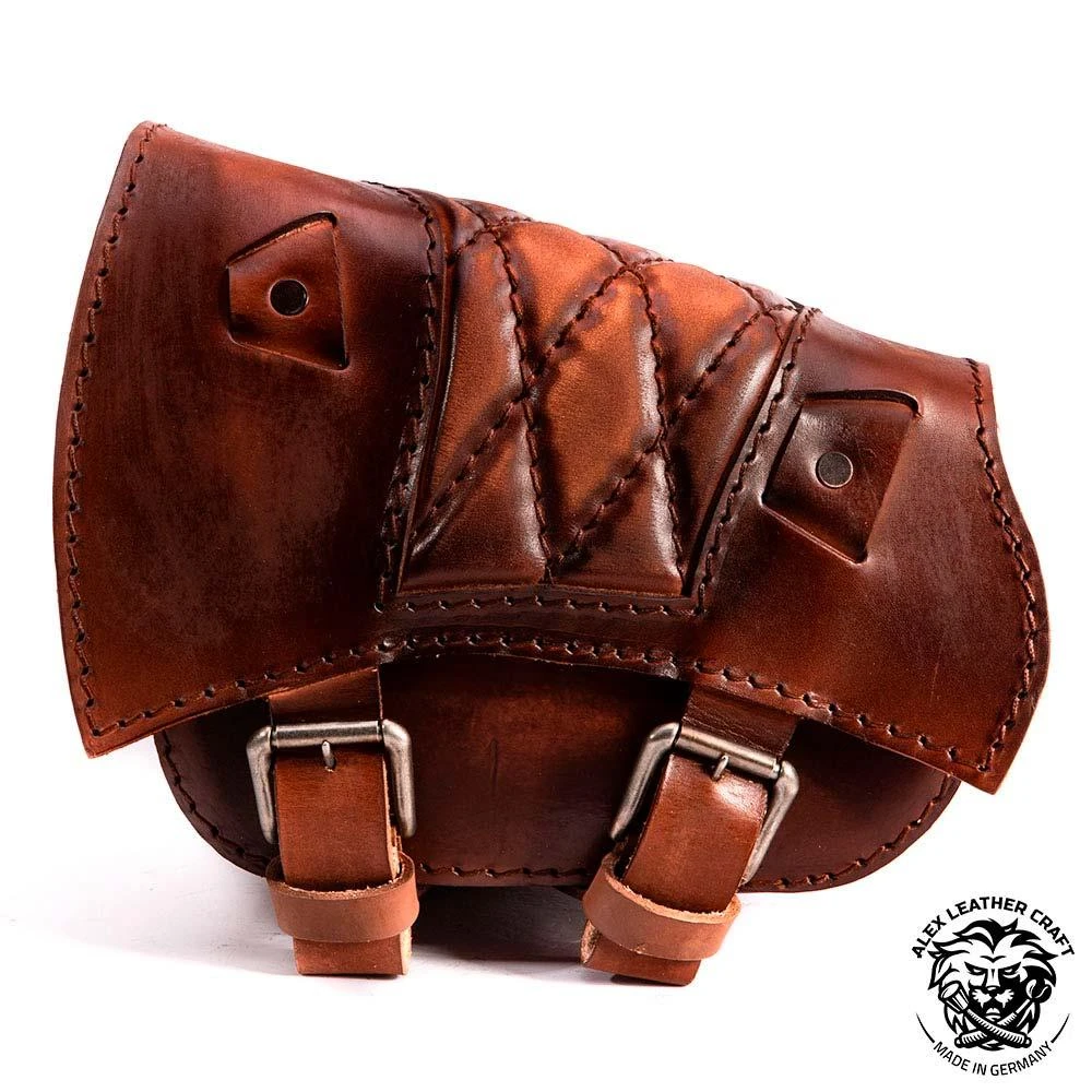 Sitz Und Satteltasche Für Triumph Bonneville Bobber Vintage Braun Rautenmuster 5 Sitz Und Satteltasche Für Triumph Bonneville Bobber Vintage Braun Rautenmuster – Bild 3