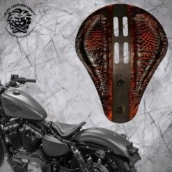 Sitz + Montage Kit Harley Davidson Sportster 04-22 4Fourth Kroko Tan Metall