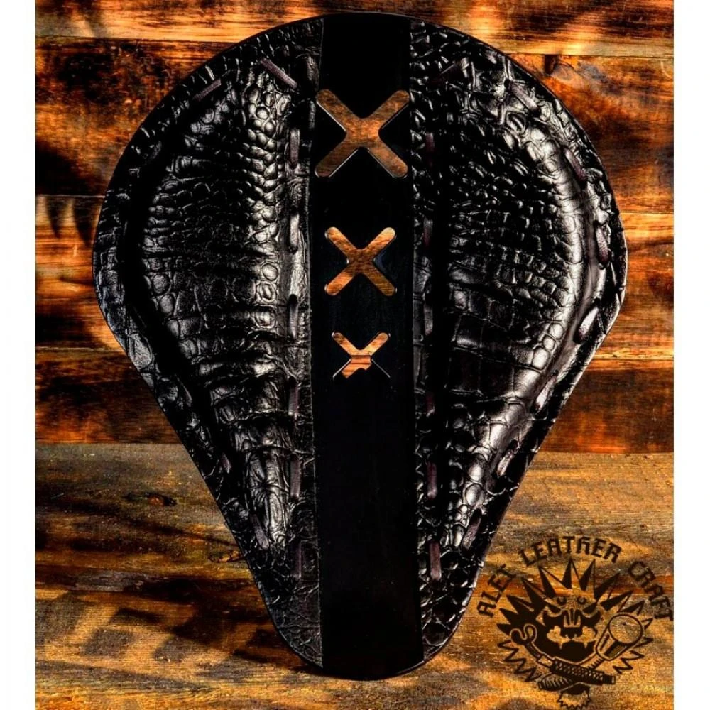 Sitz + Montage Kit Harley Davidson Sportster 04-22 Amsterdam Schwarz Kroko Metall 4 Sitz + Montage Kit Harley Davidson Sportster 04-22 Amsterdam Schwarz Kroko Metall – Bild 2