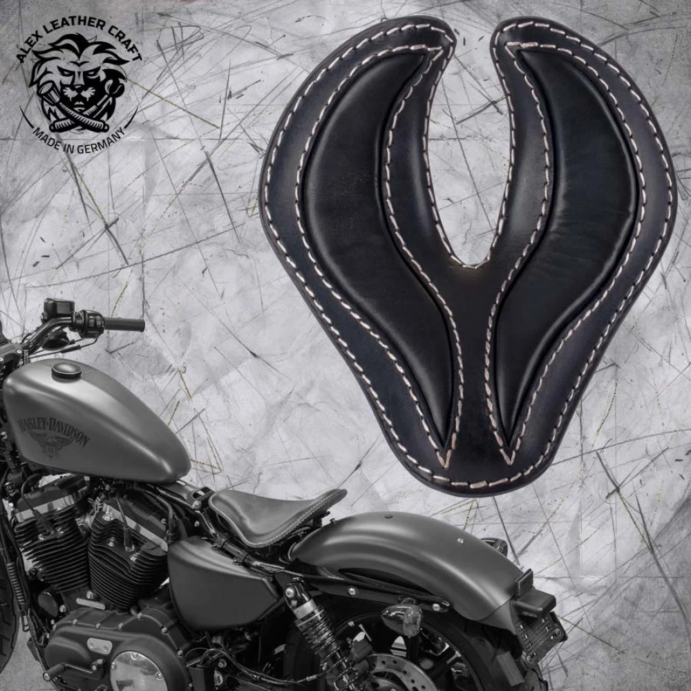 Solo Sitz + Montage Kit Harley Davidson Sportster 04-22 King Cobra Schwarz 3 Solo Sitz + Montage Kit Harley Davidson Sportster 04-22 King Cobra Schwarz
