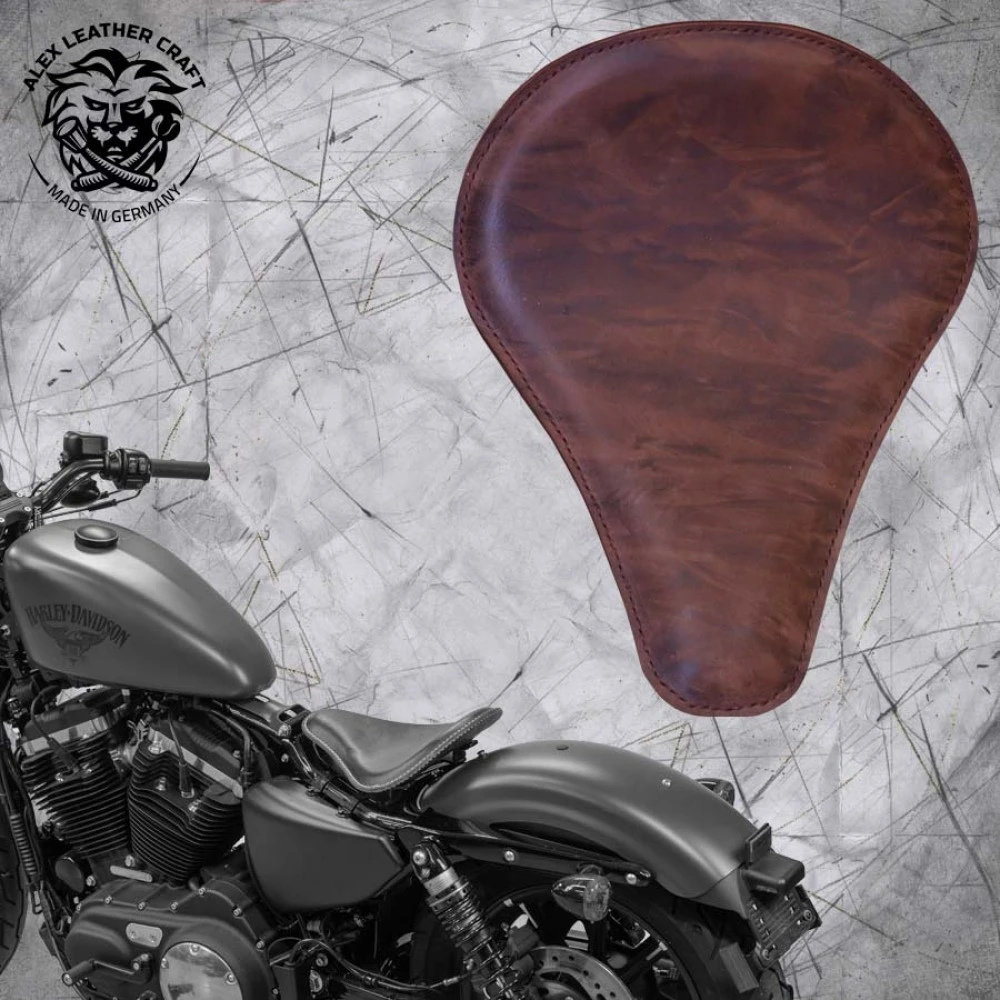 Solo Sitz + Montage Kit Harley Davidson Sportster 04-22 Lang Büffel Mocca 3 Solo Sitz + Montage Kit Harley Davidson Sportster 04-22 Lang Büffel Mocca