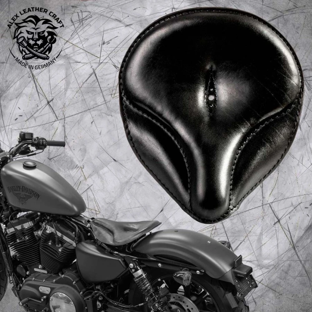 Solo Sitz + Montage Kit Harley Davidson Sportster 04-22 Oldtimer Schwarz 3 Solo Sitz + Montage Kit Harley Davidson Sportster 04-22 Oldtimer Schwarz