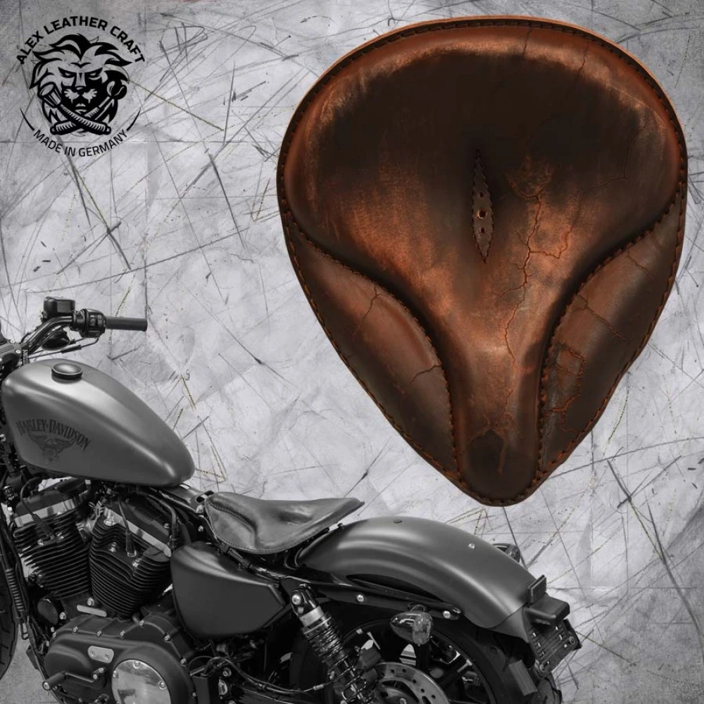 Solo Sitz + Montage Kit Harley Davidson Sportster 04-22 Oldtimer Vintage Braun Electro 3 Solo Sitz + Montage Kit Harley Davidson Sportster 04-22 Oldtimer Vintage Braun Electro