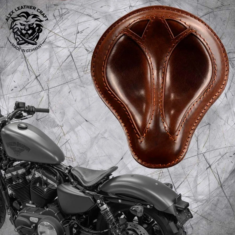 Solo Sitz + Montage Kit Harley Davidson Sportster 04-22 Kurz Büffel Braun 3 Solo Sitz + Montage Kit Harley Davidson Sportster 04-22 Kurz Büffel Braun