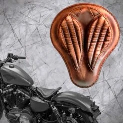 Solo Sitz + Montage Kit Harley Davidson Sportster 04-22 Kurz Vintage Braun V2