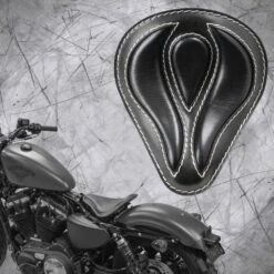 Solo Sitz + Montage Kit Harley Davidson Sportster 04-22 Viper Schwarz