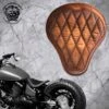 Solo Sitz Yamaha Drag Star 650 (V Star) Und Montage Kit Vintage Braun Luxus Rautenmuster