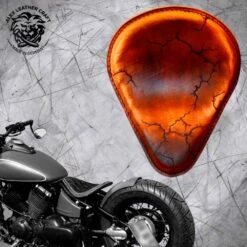 Solo Sitz Yamaha Drag Star 650 (V Star) Und Montage Kit Vintage Braun Electro Sattel Tan