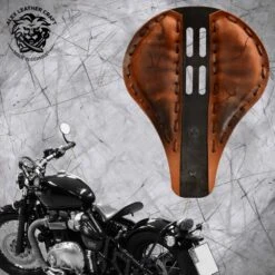 Triumph Bonneville Bobber Sitz Ab 2016 4Fourth Lang Electro Vintage Braun Metall
