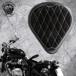 Triumph Bonneville Bobber Sitz Ab 2016 Tropfen Glanz Und Samt Schwarz Und Weiß V3