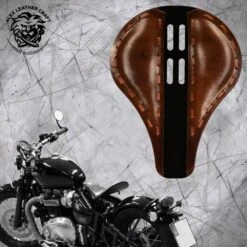 Triumph Bonneville Bobber Sitz Ab 2016 4Fourth Lang Büffel Braun Metall