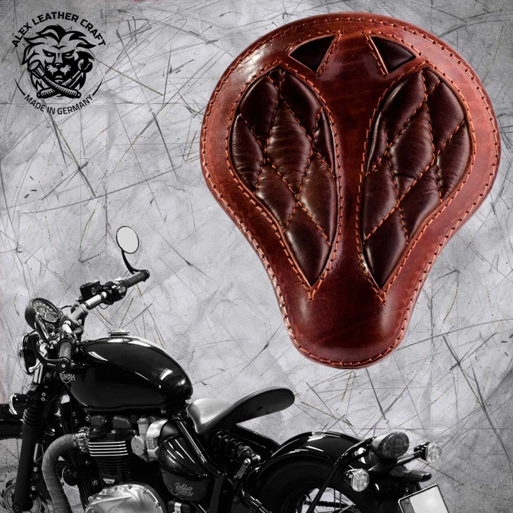 Triumph Bonneville Bobber Sitz Ab 2016 Standard Kurz Büffel Braun Rautenmuster 3 Triumph Bonneville Bobber Sitz Ab 2016 Standard Kurz Büffel Braun Rautenmuster